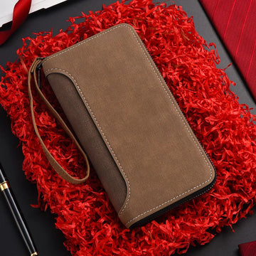 Xajzpa Men's Long Wallet Fashion Multiple Card Slots Card Holder Slim Brand Designer Men Business Wallet Zipper Phone Pouch Coin Purse